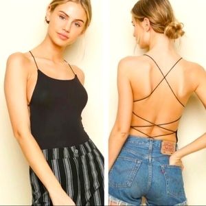 New Brandy Melville Open Back Body Suit